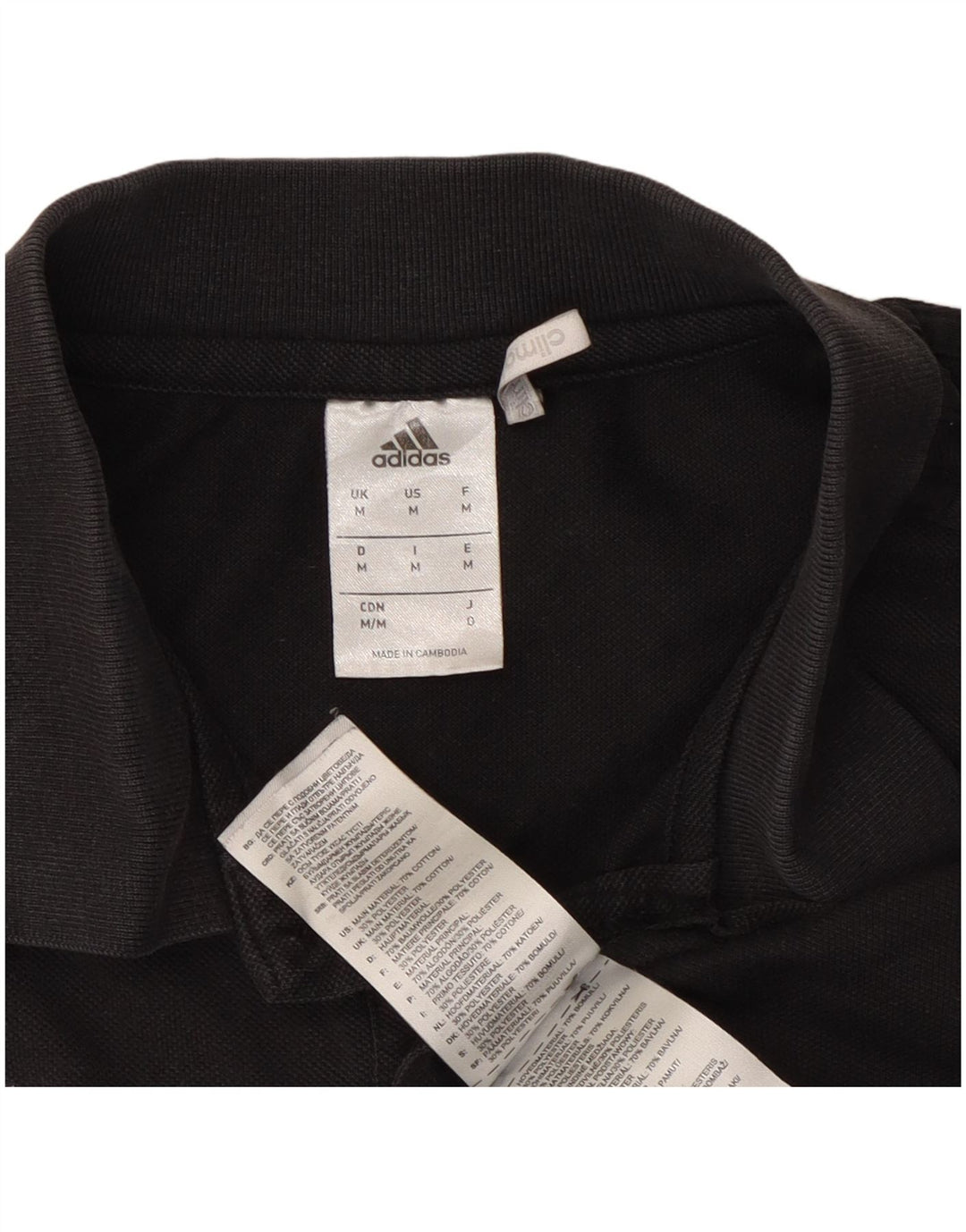 Tricou polo cu grafic pentru bărbați Adidas, bumbac mediu negru