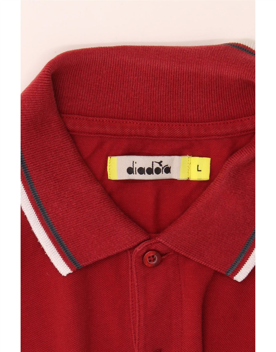 DIADORA Mens Polo Shirt Large Red Vintage Diadora and Second-Hand Diadora from Messina Hembry 