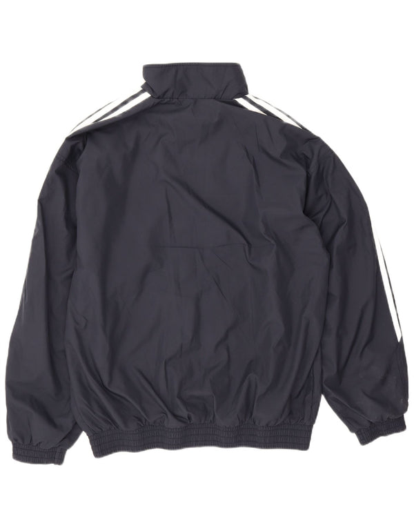 Adidas Mens Tracksuit Top Jacket UK 38/40 Medium Navy Blue Polyester