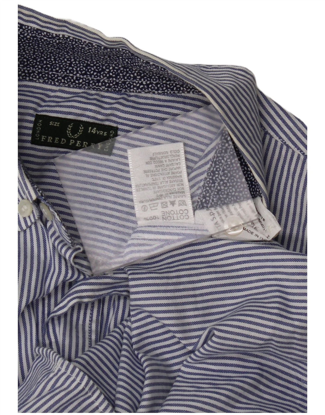 FRED PERRY Cămașă Băieți 13-14 Ani Bleumarin, Bumbac Pinstripe