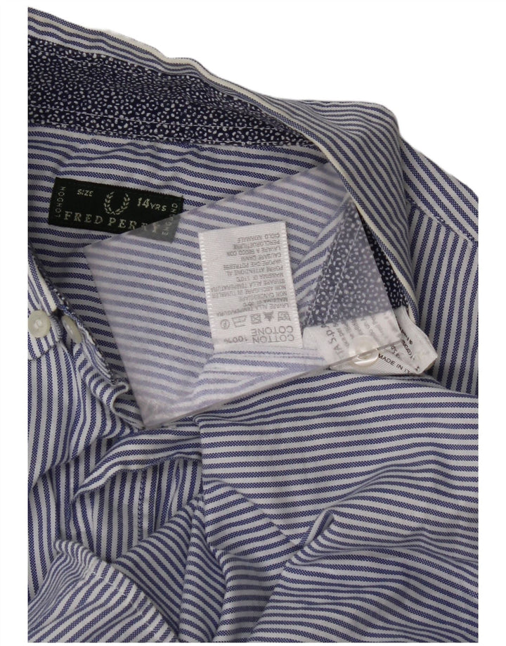 FRED PERRY Cămașă Băieți 13-14 Ani Bleumarin, Bumbac Pinstripe