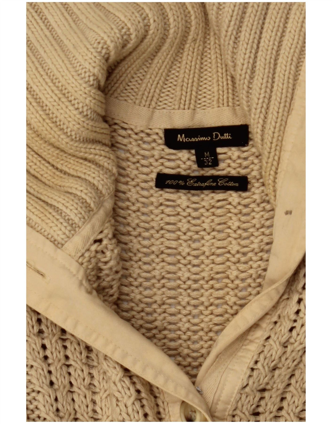 Pulover cardigan Massimo Dutti pentru femei UK 12 bumbac mediu bej
