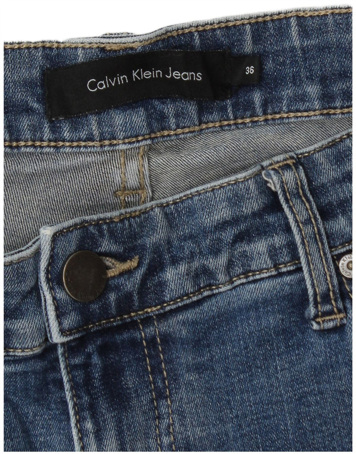 CALVIN KLEIN Blugi drepti pentru bărbați W36 L32 Bumbac albastru