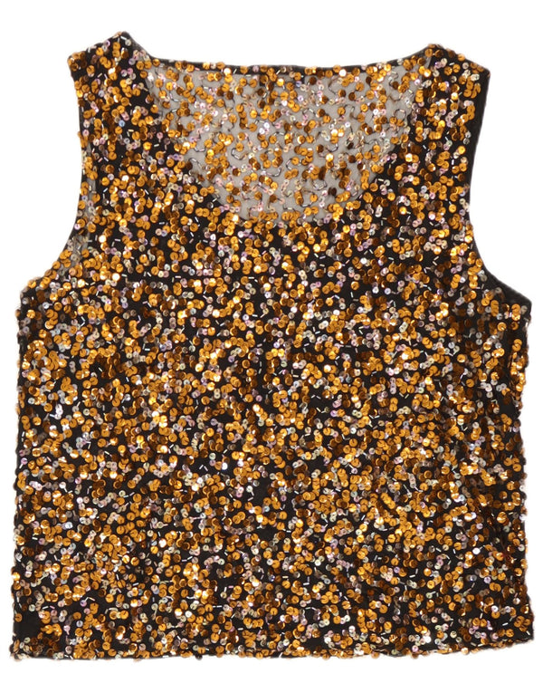 Bluză cu paiete pentru femei Vera Mont UK 16 Large Gold