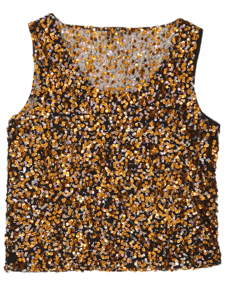 Bluză cu paiete pentru femei Vera Mont UK 16 Large Gold