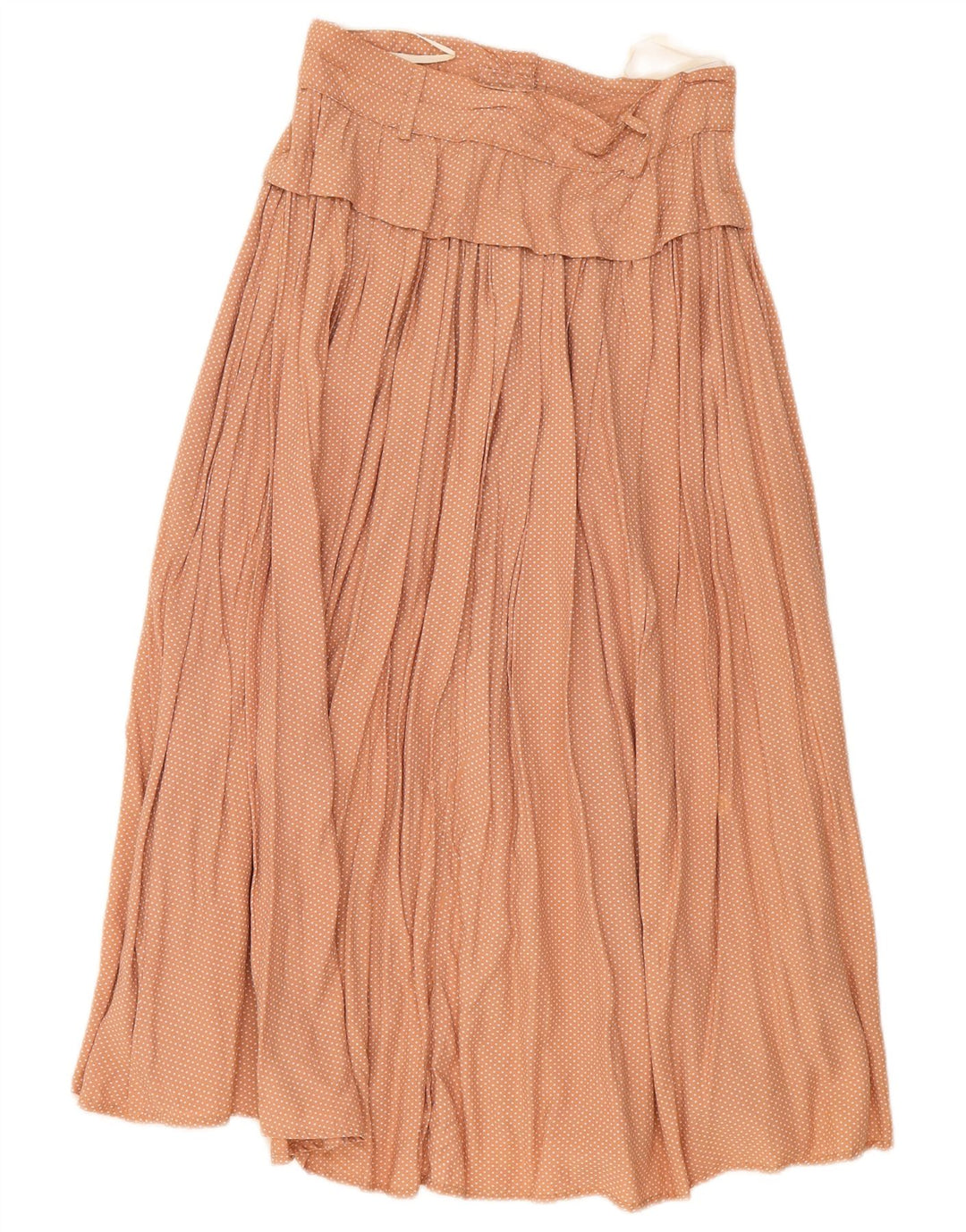Fusta midi plisată Vintage pentru femei W28 Medium Brown Spotted