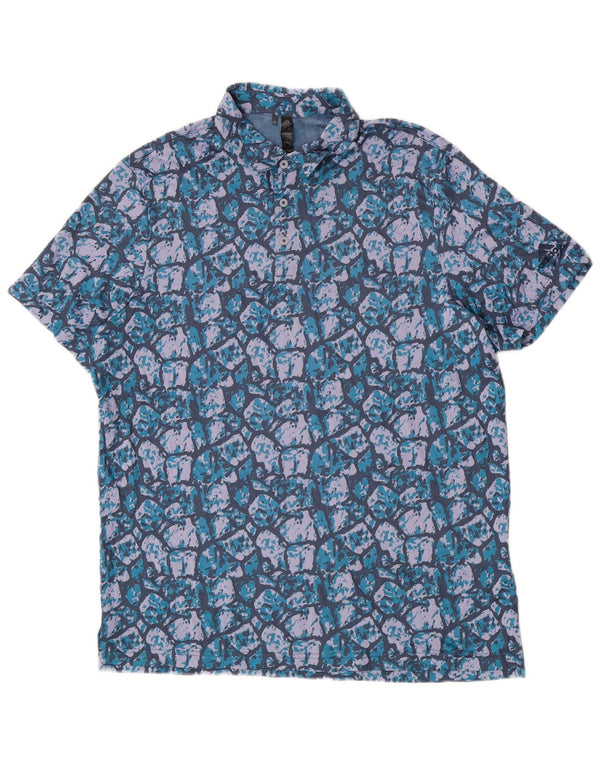 Tricou polo Adidas pentru bărbați cu model abstract XL poliester albastru