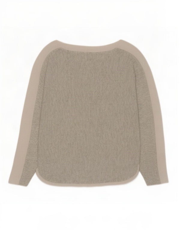 Pulover Oasis pentru femei cu gât de barcă UK 16 mare, gri, viscoză, bloc de culoare