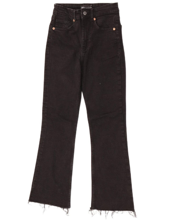 Blugi pentru femei Bootcut Zara EU 34 2XS W24 L25 Negri