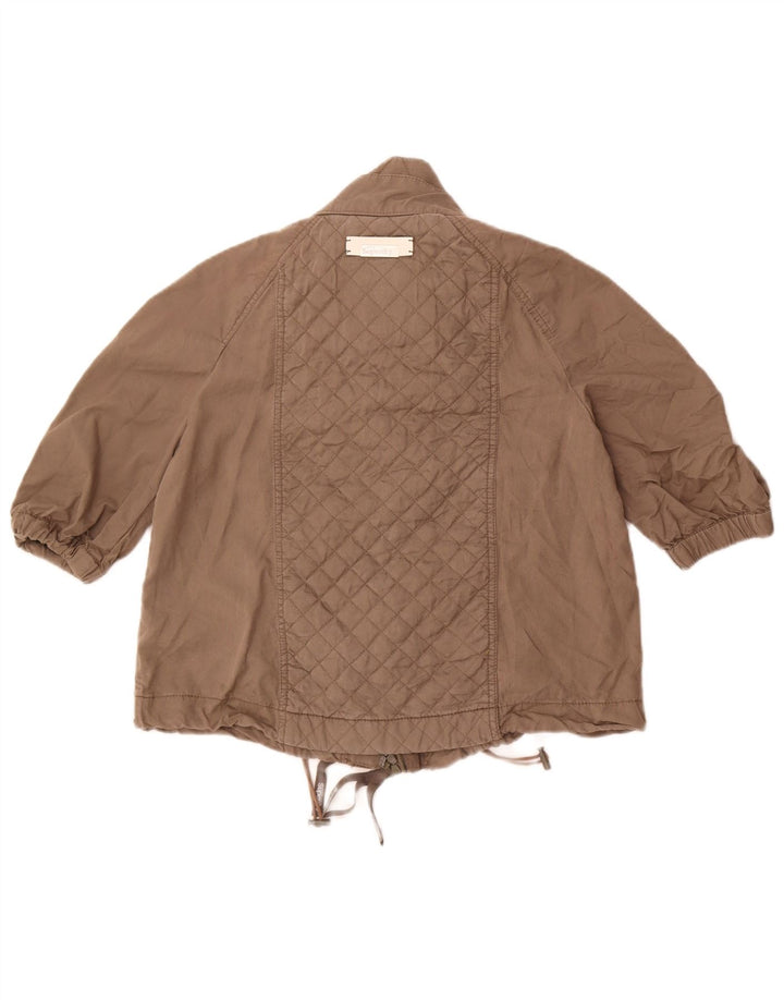 Jachetă bomber cu mâneci 3/4 Superdry pentru femei UK 14 Medium Gri Tencel