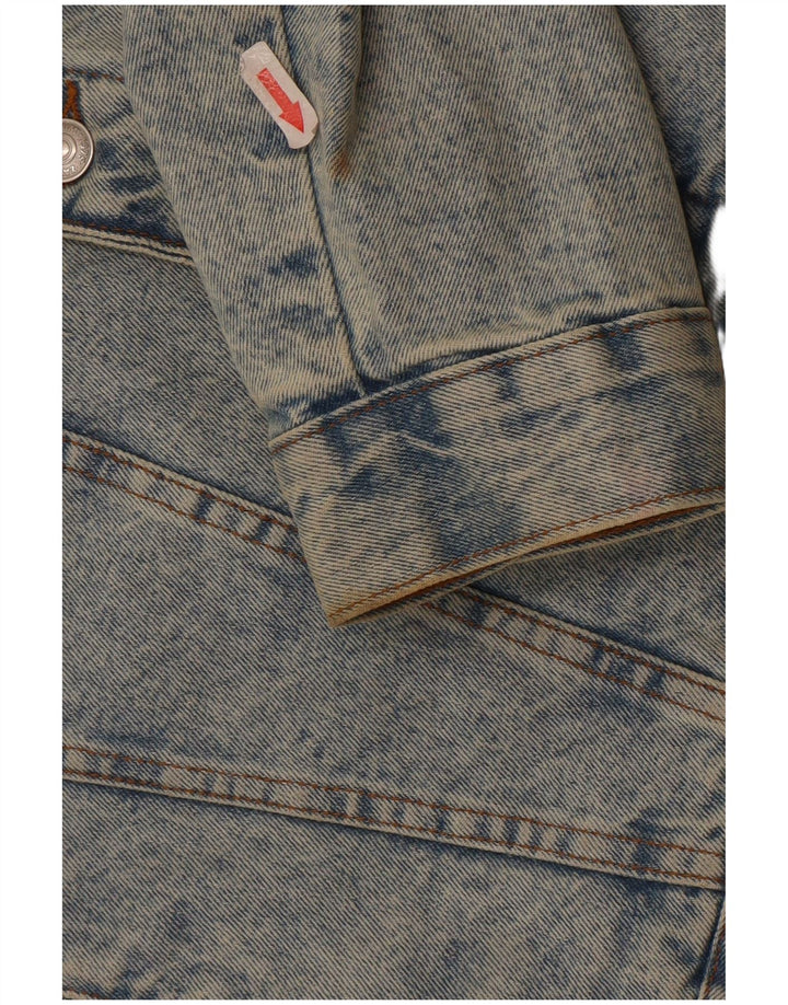 Jachetă Sherpa de blugi pentru bărbați Zara UK 40, mare, albastru, poliester