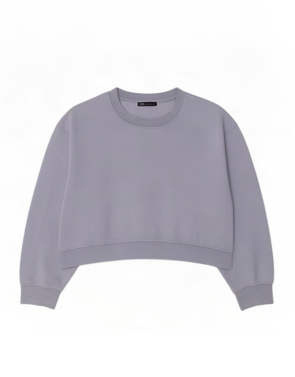 Pulover pentru femeie Zara Crop Pulover UK 16 mare, mov, bumbac