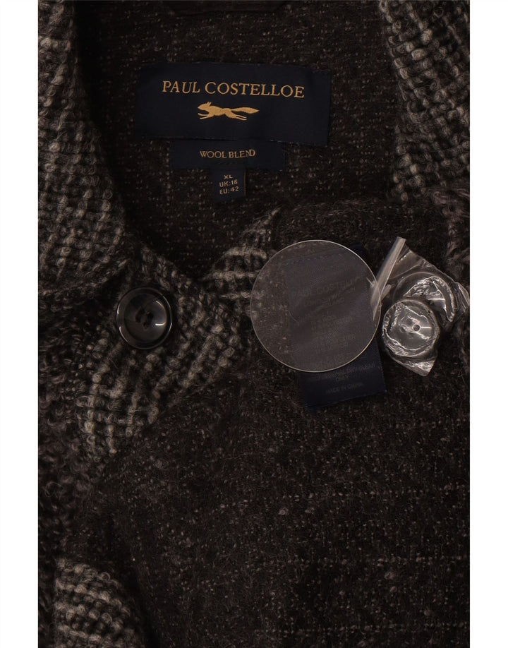 Palton supradimensionat pentru femei Paul Costelloe UK 16 mare, gri, lână color bloc