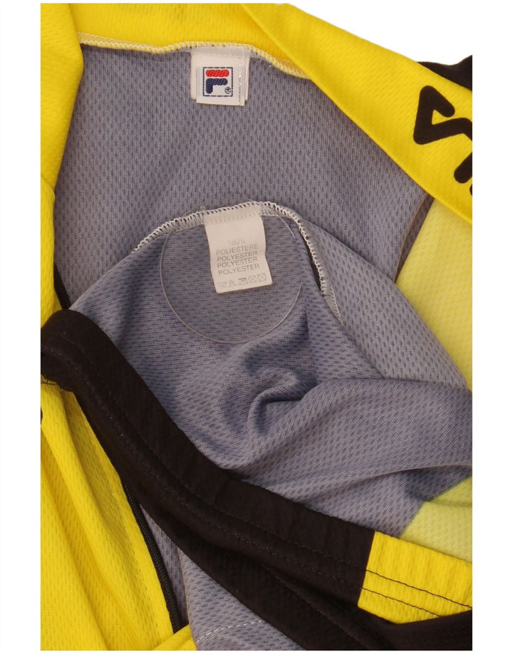 Top de trening Fila pentru bărbați, cu grafic, cu fermoar și gât, cu pulover, mare, galben Colorblock