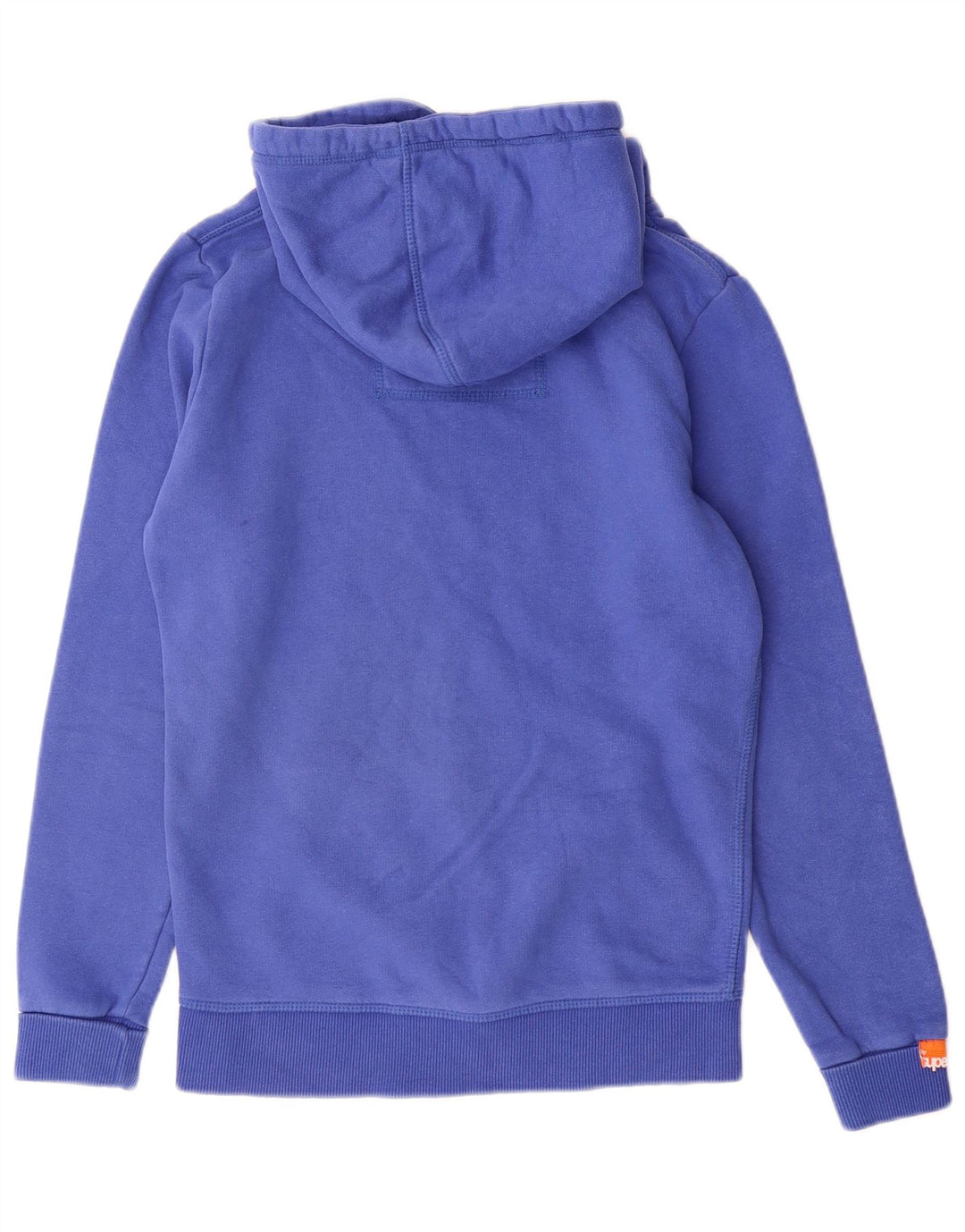 SUPERDRY Pulover cu glugă cu grafic pentru femei UK 10 Small Blue Bumbac