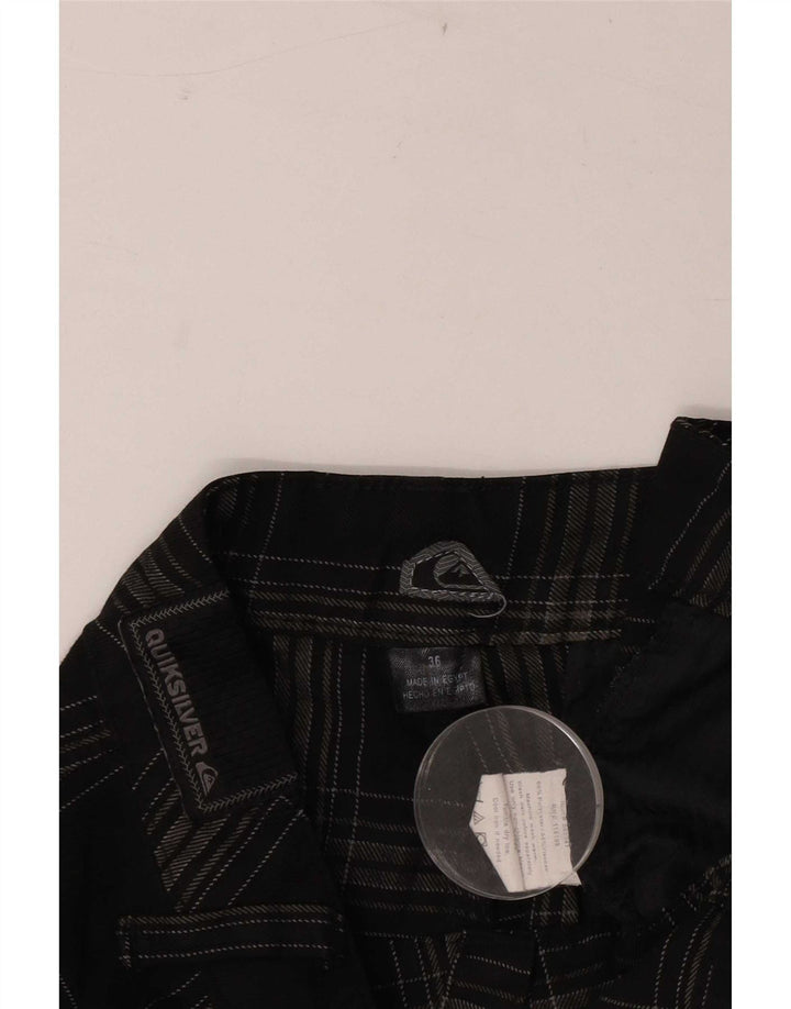 Pantaloni scurți chino pentru bărbați Quiksilver W36 Large, gri din poliester cu carouri