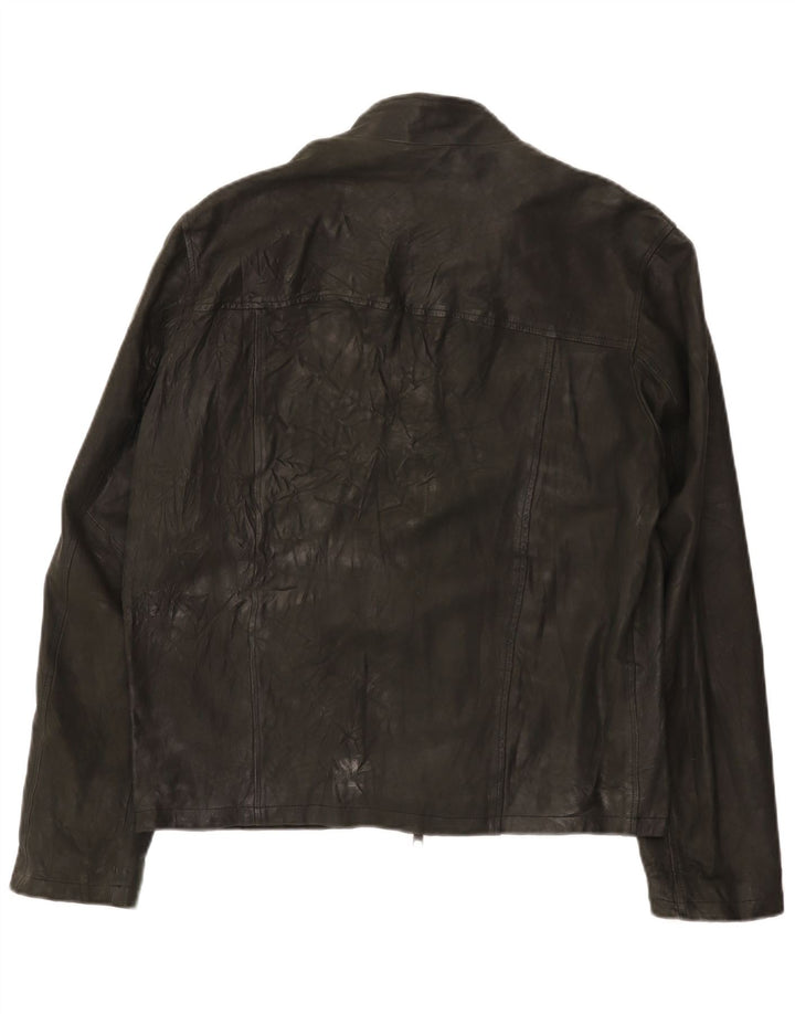 Jachetă de piele vintage pentru bărbați UK 38 Medium Black Leather