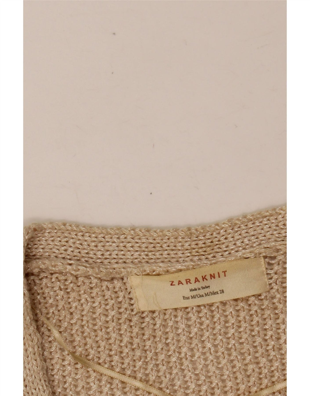 Pulover cardigan ZARA pentru femei cu mâneci 3/4 UK 12 Bej mediu
