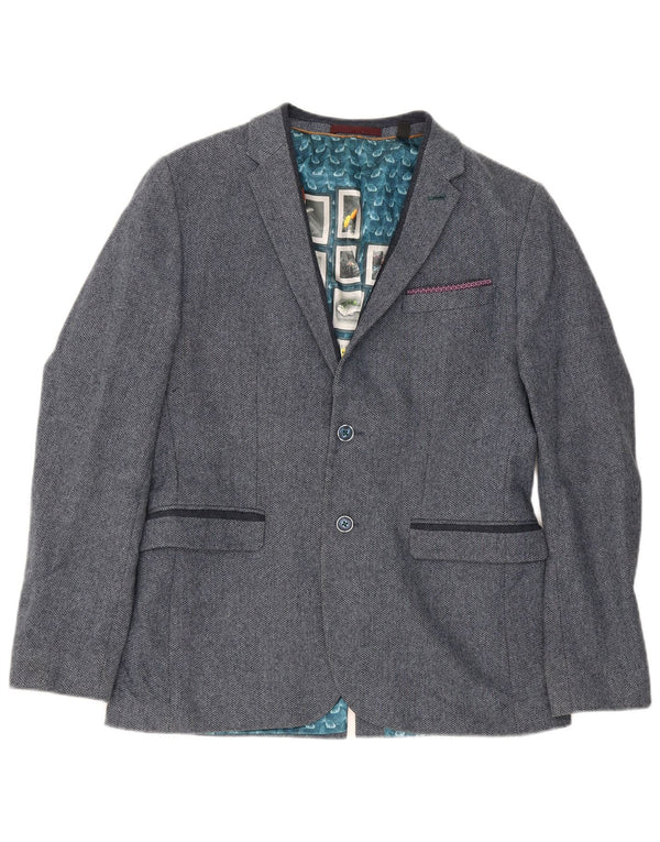 Sacou Ted Baker pentru bărbați, cu 2 nasturi, mărimea 4, mare, bleumarin, în oase