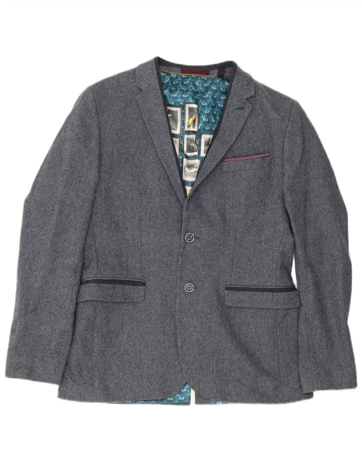 Sacou Ted Baker pentru bărbați, cu 2 nasturi, mărimea 4, mare, bleumarin, în oase