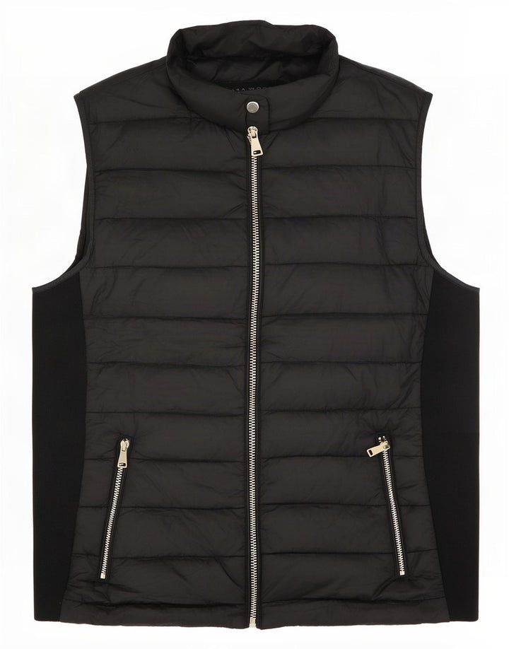 Gilet căptușit pentru femei Zara UK 12 Medium Black Poliester