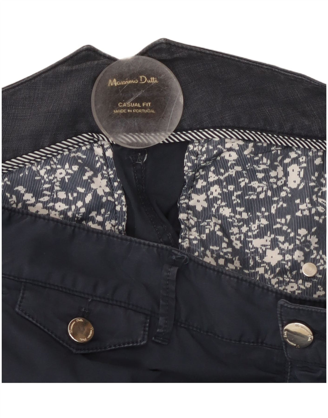 MASSIMO DUTTI Pantaloni chino slim pentru femei, cu ajustare lejer, L32 L29 bleumarin