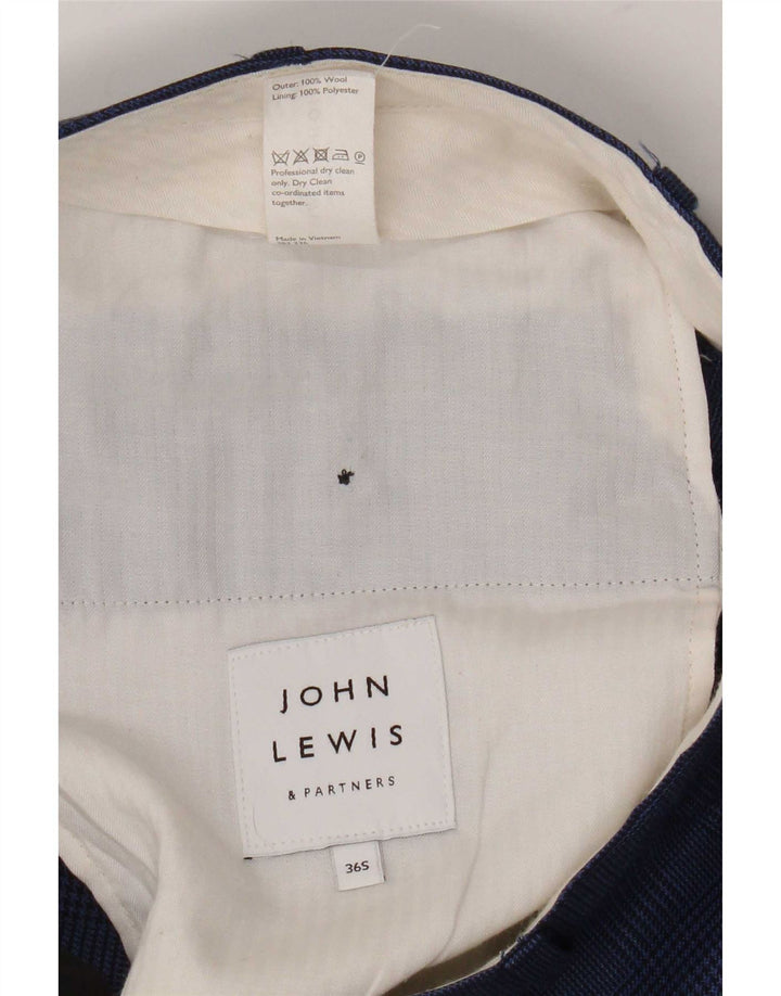 Pantaloni drepți pentru bărbați John Lewis L36 L28 Lână cu carouri albastre