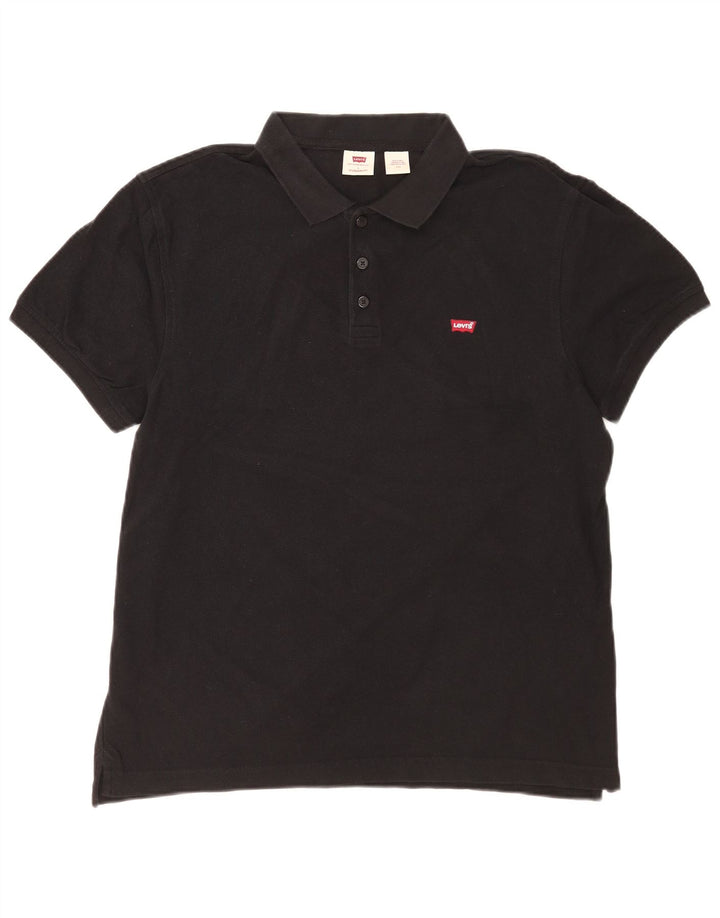 Cămașă polo Levi's Standard Fit, bumbac negru mare