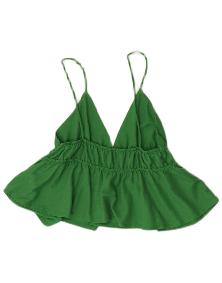 Top Crop pentru femei Zara UK 8 Small Green Viscose