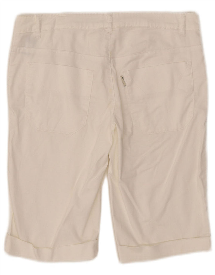 Pantaloni scurți casual pentru femei Jeckerson W29 bumbac alb mediu