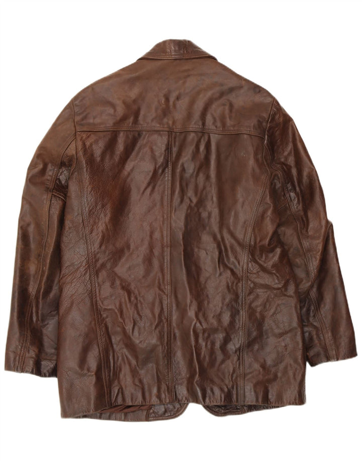 Jachetă de piele pentru bărbați VINTAGE UK 42 XL din piele maro
