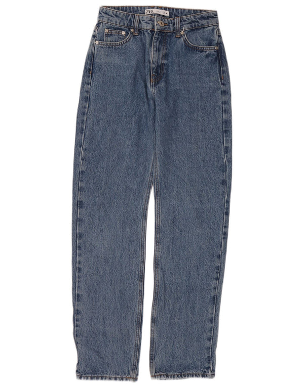 Blugi drepti pentru femei Zara EU 34 2XS W24 L30 Albastru