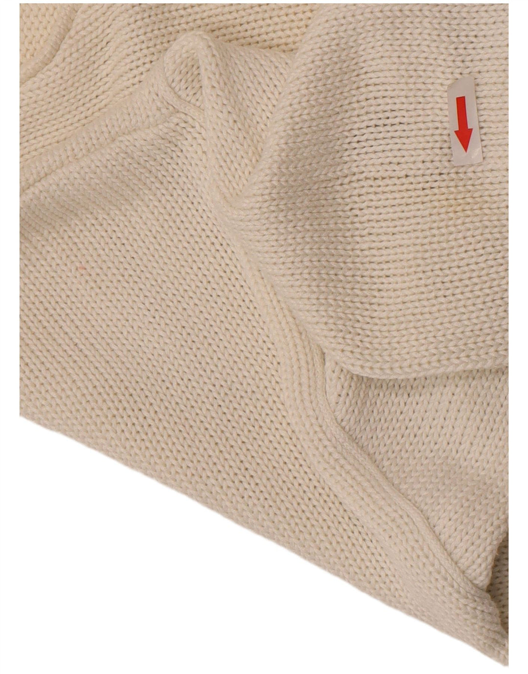 Pulover vintage cu decolteu în V cu grafic pentru femei UK 14 Medium White