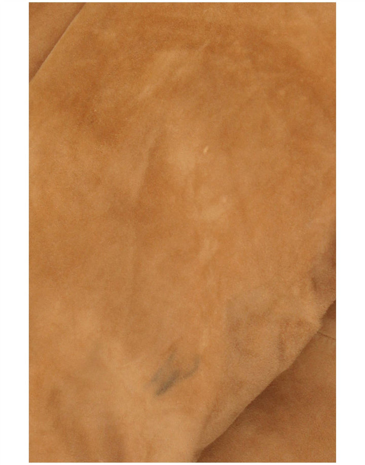 Jachetă de piele intoarsa pentru femei Escada UK 14, maro mediu, piele