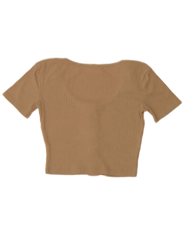 Top cardigan Crop Trafaluc pentru femei Zara UK 12 Bej mediu