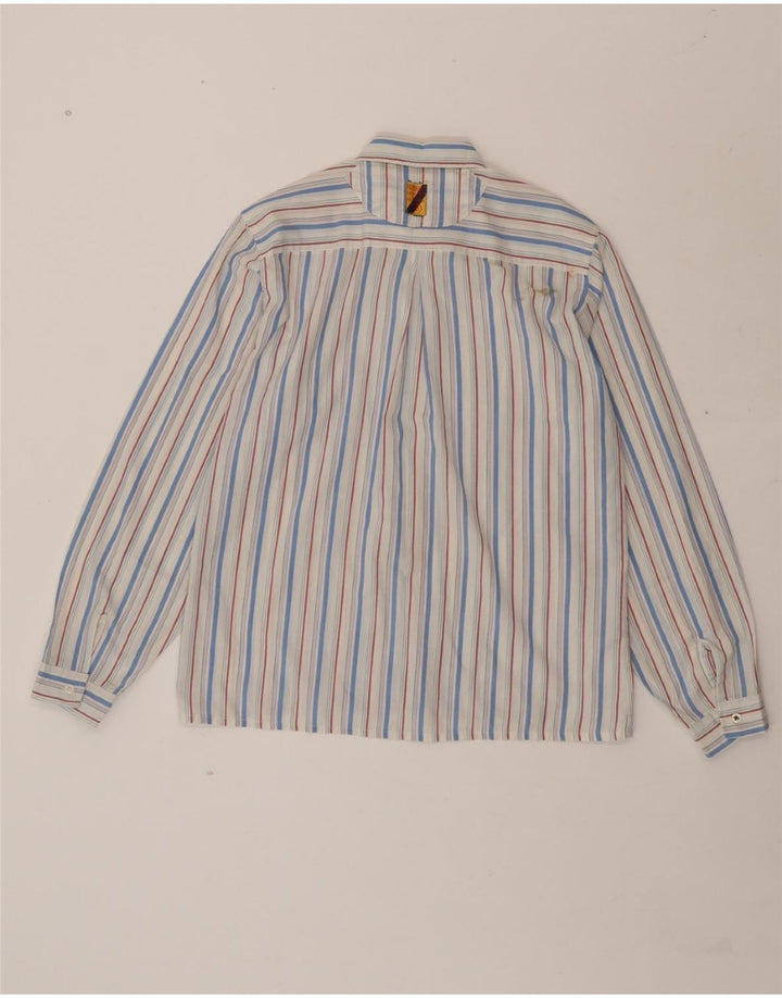 NORTONS Boys Shirt 13-14 Years White Striped Polyester Vintage Nortons and Second-Hand Nortons from Messina Hembry 