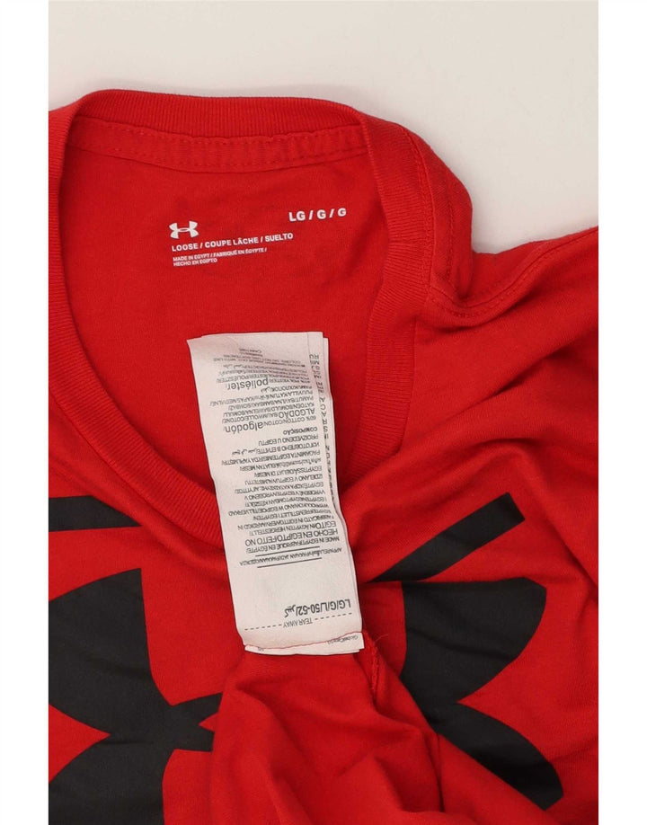 Tricou grafic Under Armour pentru bărbați Top mare din bumbac roșu