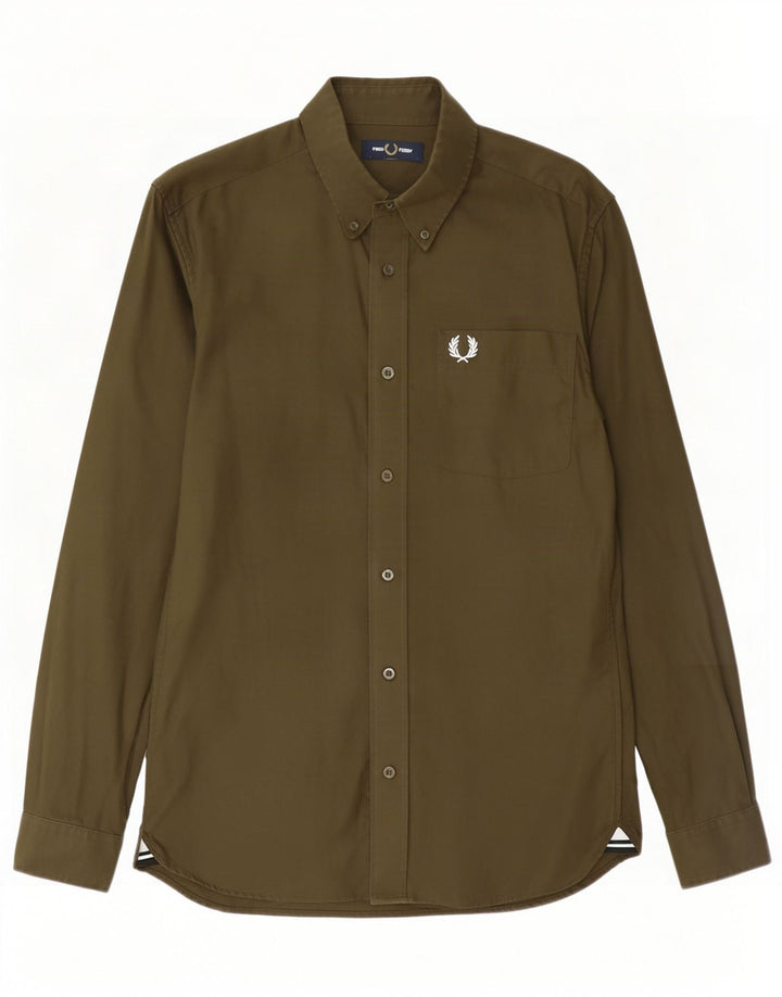 Cămașă Fred Perry pentru bărbați, bumbac kaki mic