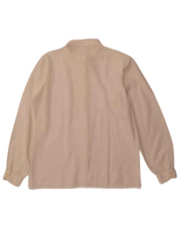 Bluză cămașă pentru femei VINTAGE IT 42 Medium în dungi alb cadru