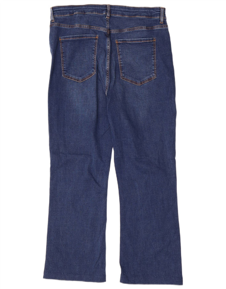 Marks & Spencer blugi evazați crop pentru femei UK 16 mare W32 L25 albastru