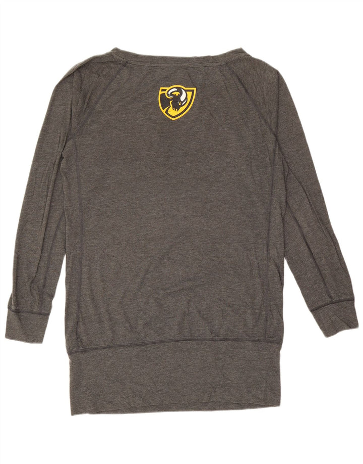Top grafic NIKE VCU Rams pentru femei cu mânecă lungă UK 16, mare, gri, poliester