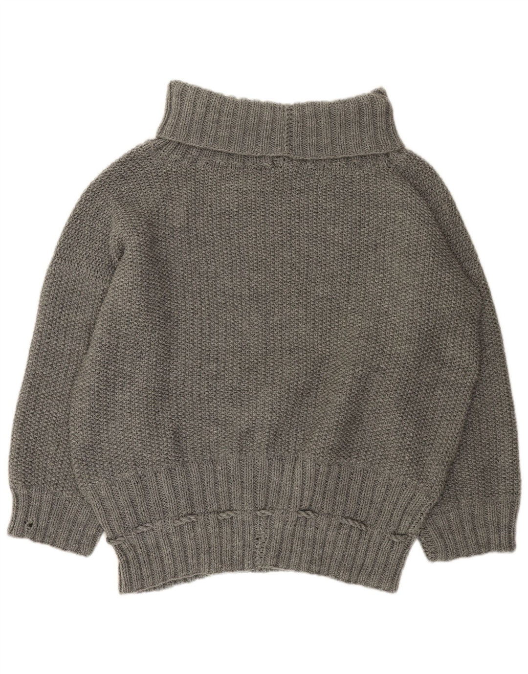 VINTAGE Pulover supradimensionat cu gât rulat pentru femei UK 22 3XL Gri