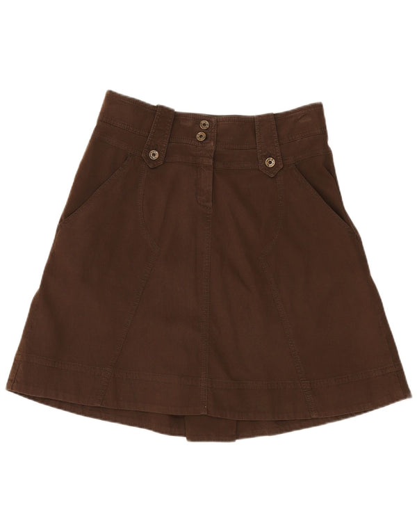 Max & Co. Fusta cargo din velur pentru femei UK 14 mare W32 bumbac maro