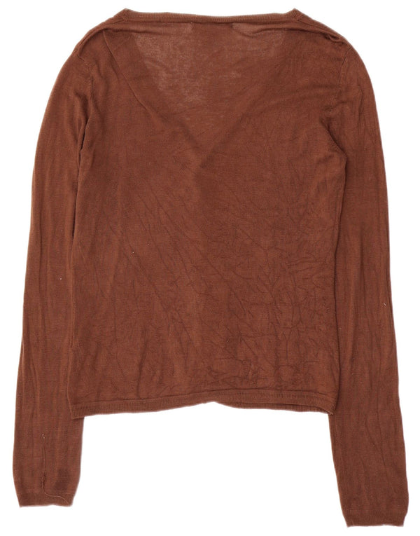 Pulover cardigan pentru femei Zara UK 16 mare, maro, raion