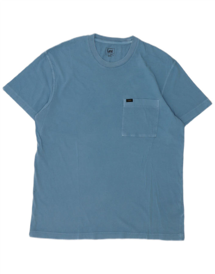 Tricou Lee pentru bărbați cu croiala relaxată Top mare, albastru, bumbac