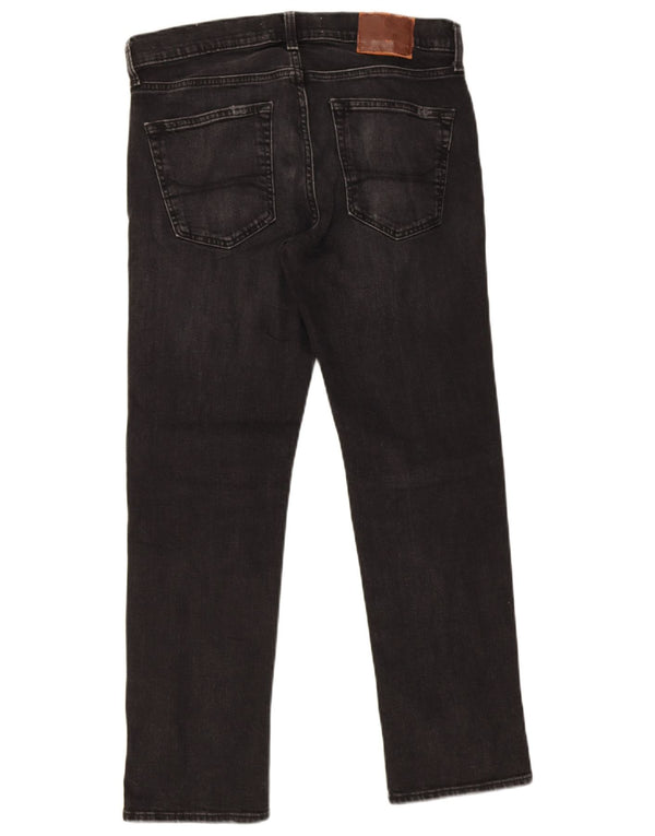 Blugi Hollister Slim Straight pentru bărbați W32 L30 bumbac negru