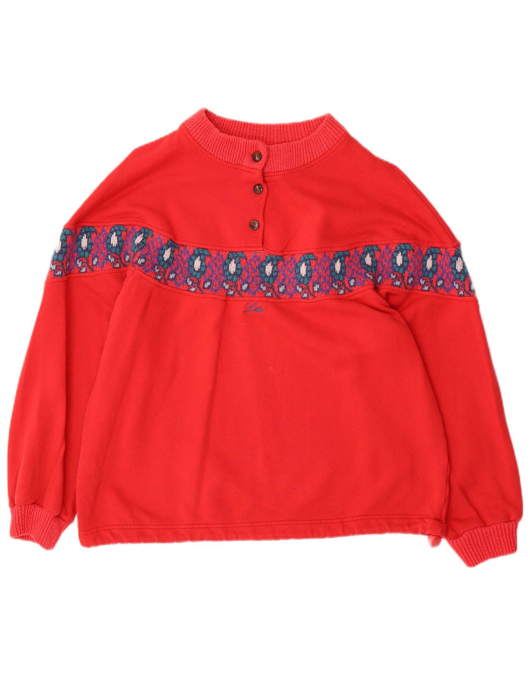LOTTO Pulover supradimensionat pentru femei UK 14 Medium Red Fair Isle