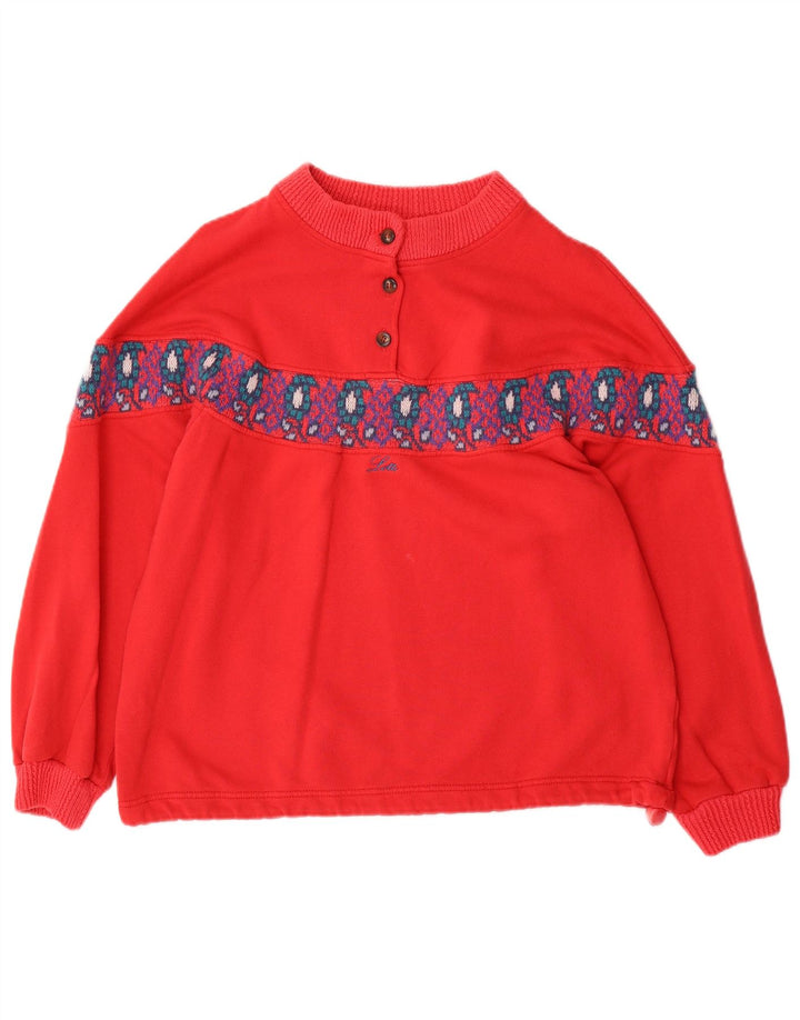 LOTTO Pulover supradimensionat pentru femei UK 14 Medium Red Fair Isle