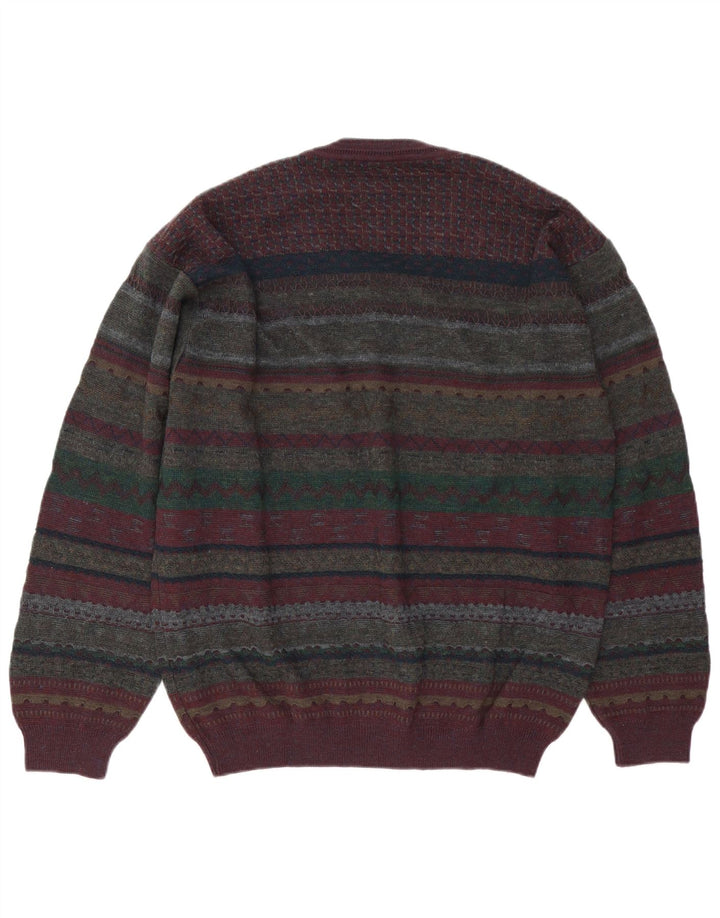 Rodes Pulover cu decolteu în V pentru bărbați, lână virgină, multicoloră, Fair Isle