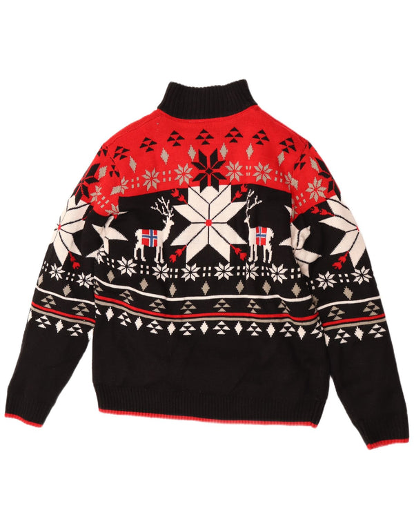 Pulover Nebulus pentru bărbați Sherpa, cu fermoar și gât, UK 40 Medium Black Fair Isle